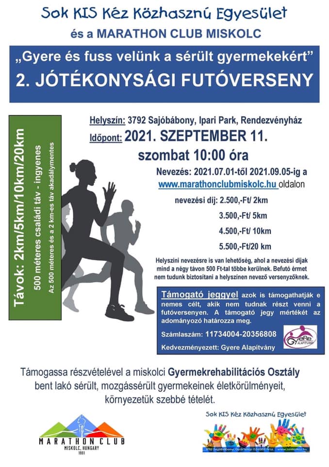 A jótékonysági futás plakátja