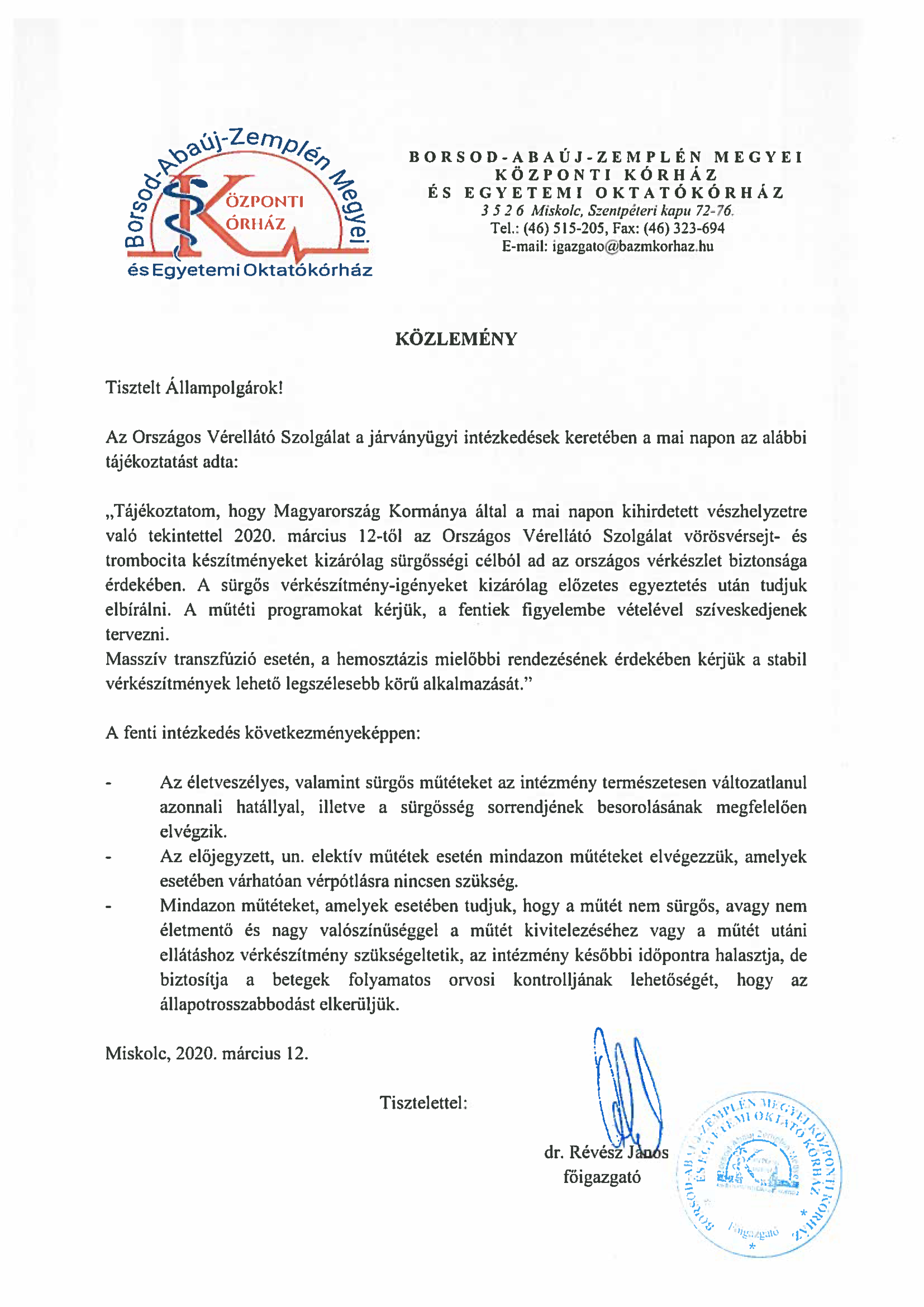 Közlemény-vérellátó