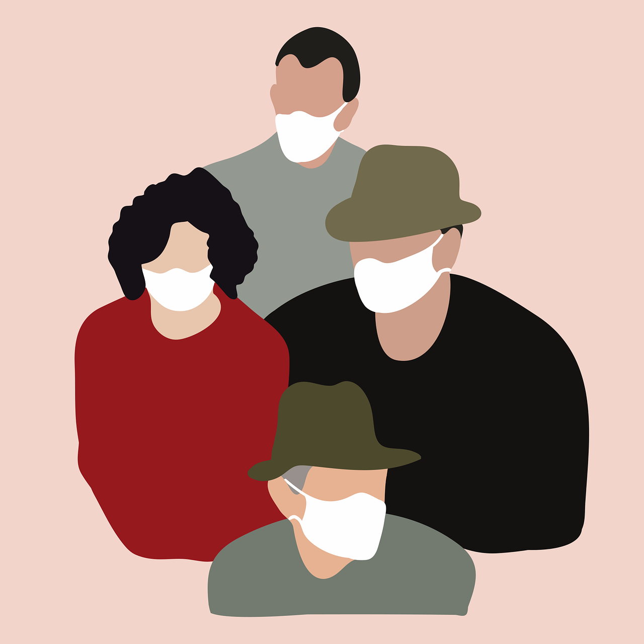 Rajzolt, maszkos emberek