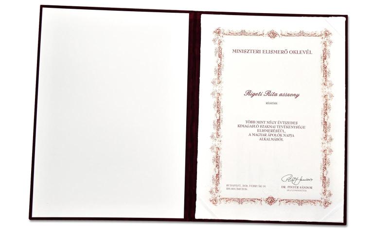 Rigeti Rita oklevele