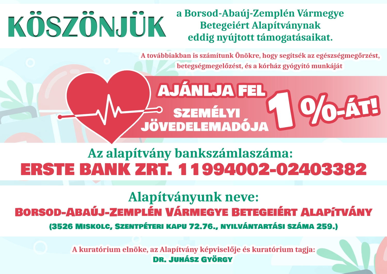 Adó 1% köszönet