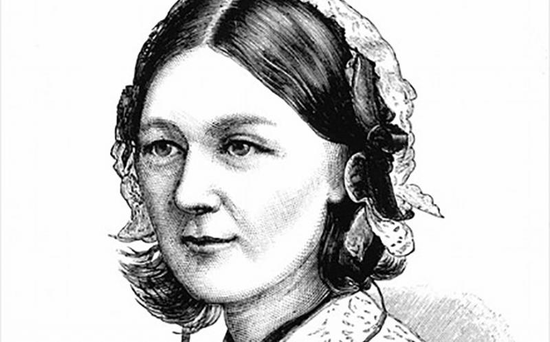 Florence Nightingale-t ábrázoló rajzolt arckép